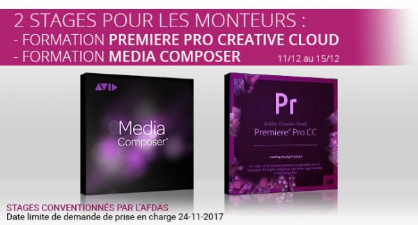 Formations premiere pro et media composer conventionnees par l’afdas en decembre