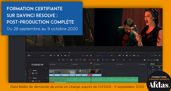 Formation certifiante sur davinci resolve : post-production complète