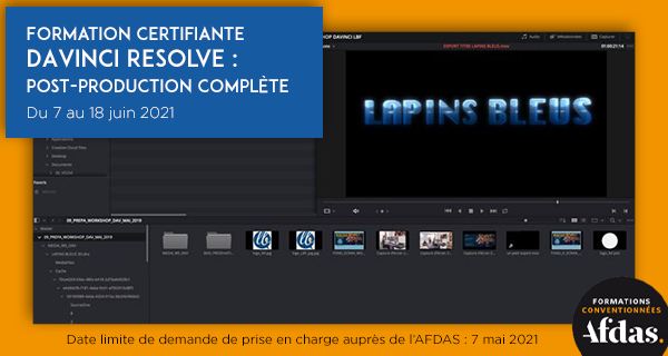 Formation certifiante sur davinci resolve : post-production complète